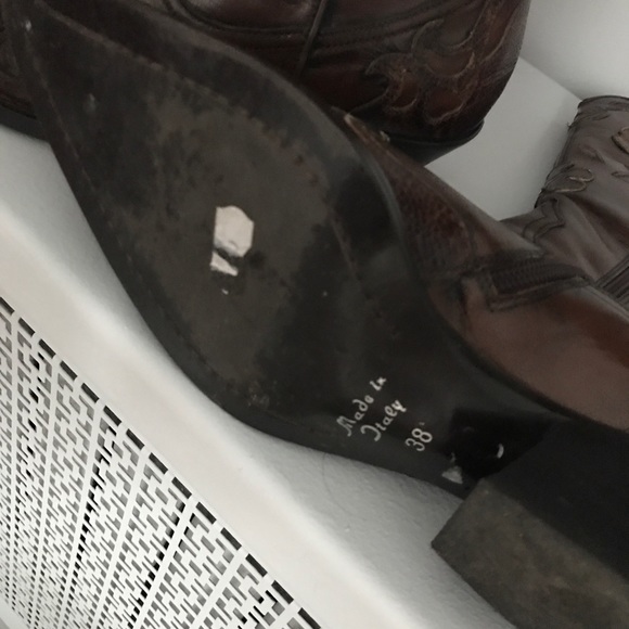 Hand Tooled Italian Leather Boots - Picture 5 of 7